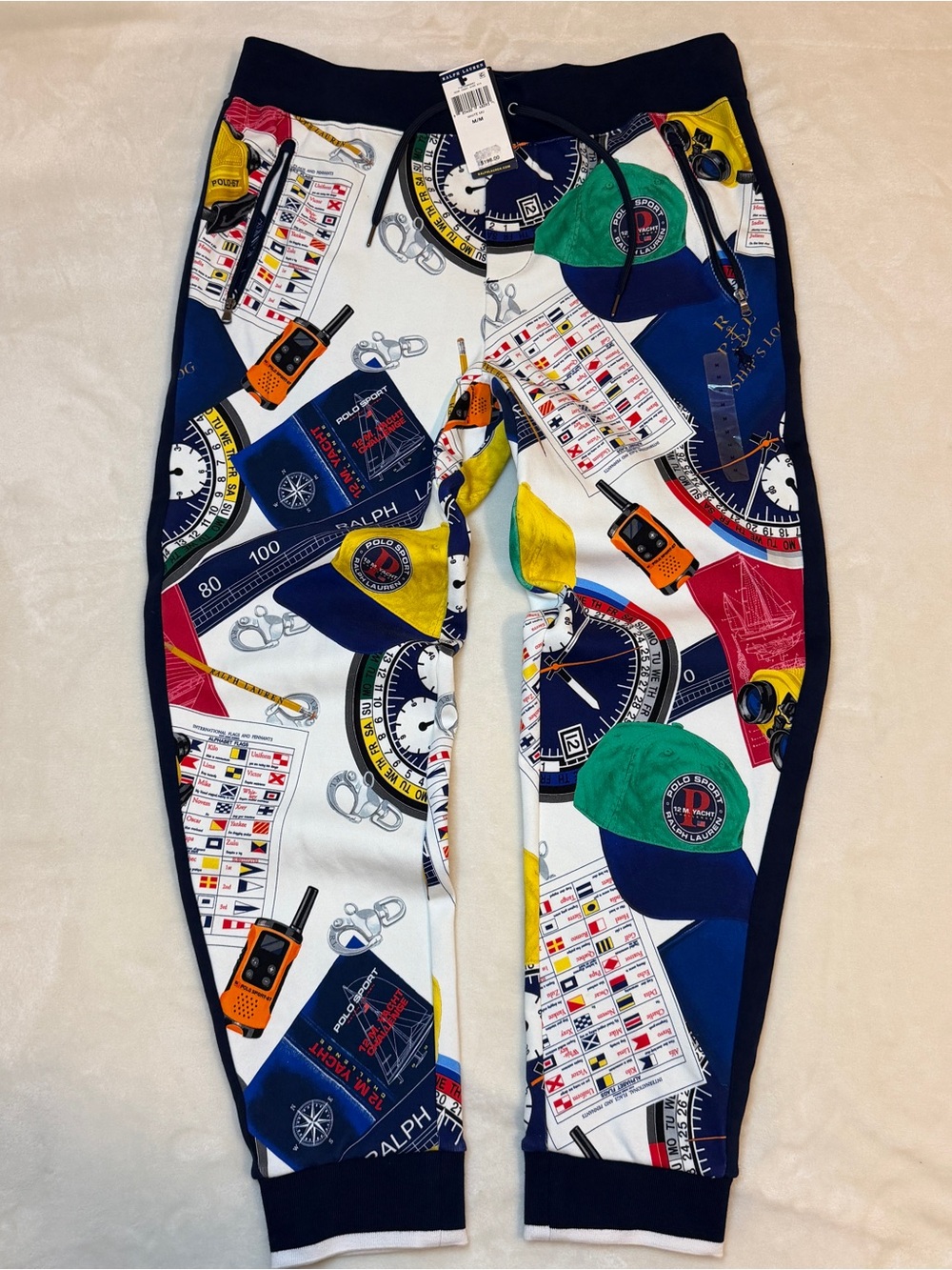Polo Ralph Lauren Oceans Challenge 12M Nautical Yacht Racing Track Pants Medium